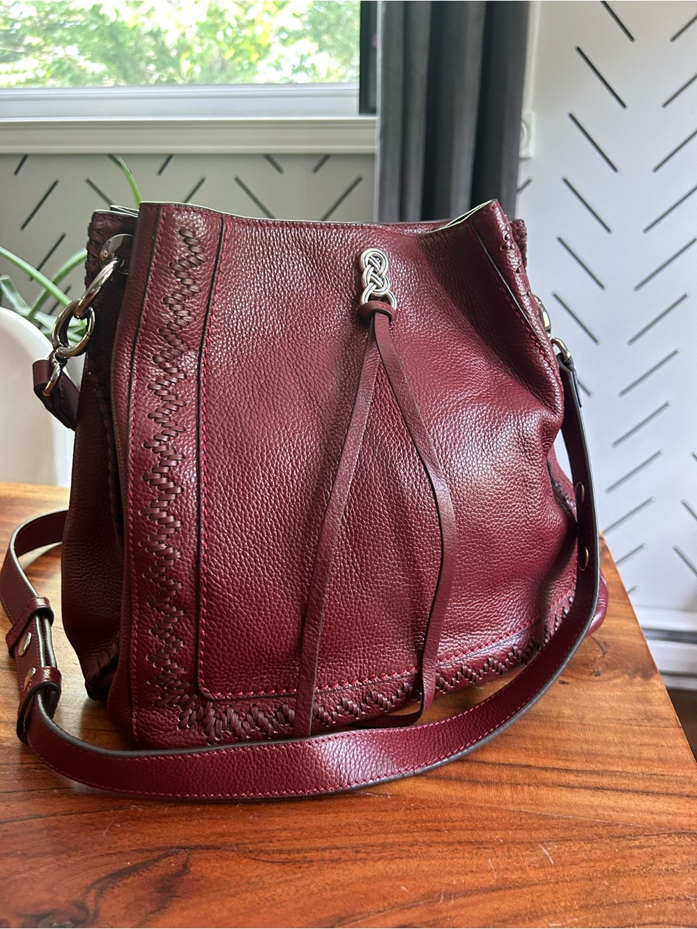 Brighton Georgia Convertible Hobo in Chili Pepper red leather